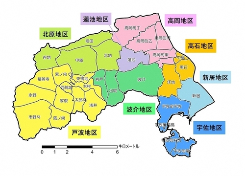 土佐市地区図